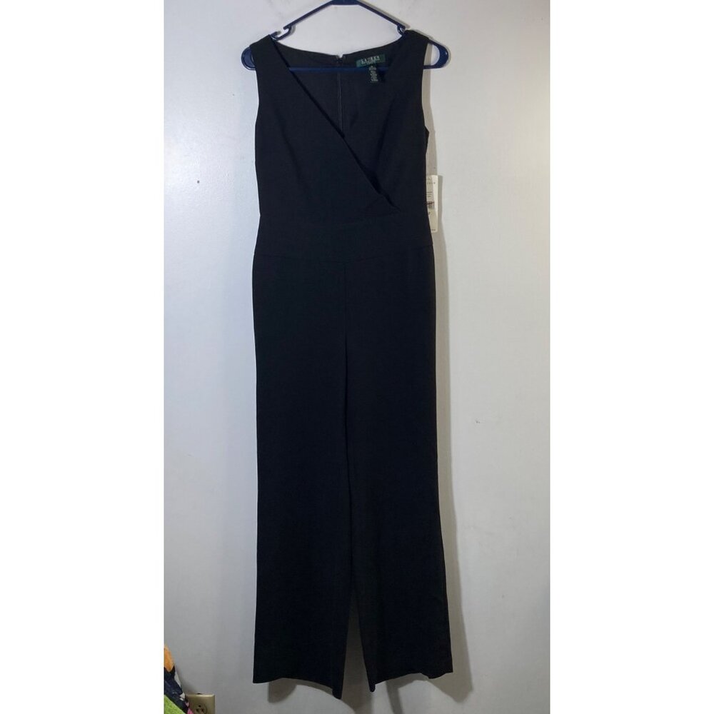 Womens‎ Lauren Ralph Lauren Petite Sleeveless Jumpsuit Black 2P NWT